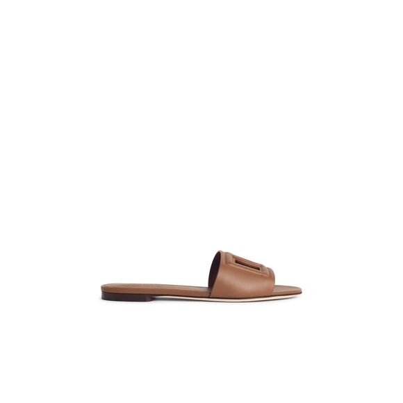 Dolce & Gabbana Brown Leather Slipper Women